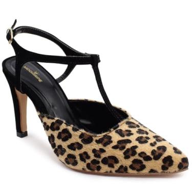 Imagem de Scarpin Aberto Modarpe Salto Médio Confortável S18 (Onça Preto, BR, Adulto, Numérico, 38)