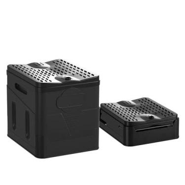 Imagem de Banheiro portátil para acampamento, vaso sanitário portátil dobrável para adultos com 10 sacos de vaso sanitário dobrável ao ar livre para viagem, balde de vaso sanitário ideal para caminhadas, pesca