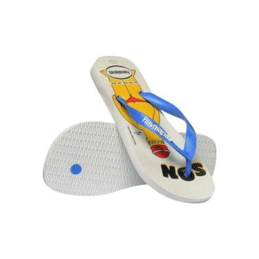 Imagem de Havaiana top simpsons fc 2025 - Havaianas, Branco, Azul, 41/42