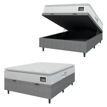 Imagem de Cama Box Baú Colchão Casal Espuma D33 Vangogh Pillow Top 138x70cm Bran