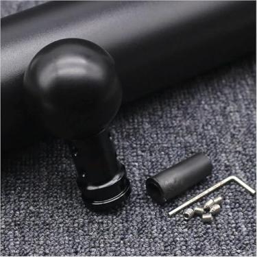 Imagem de Maçaneta De Mudança De Marcha De Madeira Universal Manual Redonda De Madeira Com 3 Adaptadores Substituição Da Cabeça Da Manopla De Nível De Mudança Para A Maioria Dos Veículo, C Black