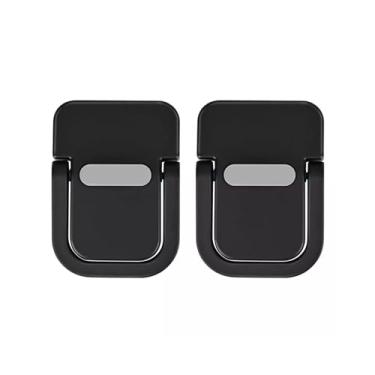 Imagem de Fugedox 1 par de mini suporte de laptop de liga de zinco, suporte portátil para laptop, pés autoadesivos invisíveis para teclado de mesa, suporte elegante para notebook para mesa (preto)