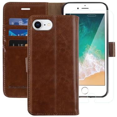 Imagem de MONASAY Capa Tipo Carteira para iPhone SE 2020,Capa Protetora para iPhone 8,Capa para iPhone 7,Case Flip Magnética de Couro com Suporte e Slot para Cartão para Apple iPhone 7/8/SE 4.7" Castanho