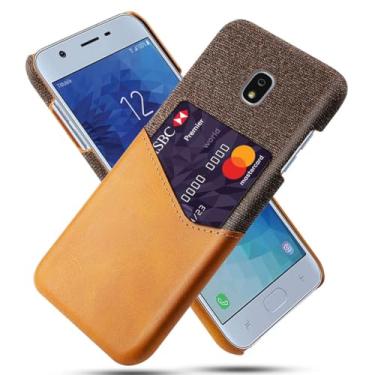 Imagem de Capa para Samsung Galaxy J7 PRO 2017,Tela e tampa de couro PU,Anti-deslizante,Resistência à impressão digital,Caso de proteção de 360°com 1 slot de cartão atrás-Brown