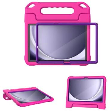 Imagem de MAISON Capa infantil para Samsung Galaxy Tab A9 Plus 11 polegadas versão 2023 (SM-X210/X216/X218) à prova de choque Tab A9+ com protetor de tela integrado, capa leve para tablet (rosa choque e roxo)