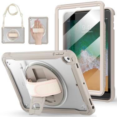 Imagem de BRAECNstock Capa para iPad de 9,7 polegadas 6ª/5ª geração 2018/2017 e iPad Air 2 geração para crianças, à prova de quedas, protetor de tela, suporte giratório de 360°, alça de ombro para iPad 6ª/5ª