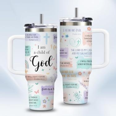 Imagem de Presentes cristãos para mulheres homens 850 g I Am A Child of God Gifts Copo de café com alça - Presente espiritual de aniversário religioso de Natal inspirador para irmãs amigas, presente de