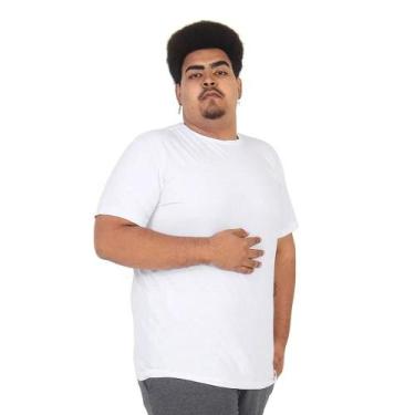 Imagem de Camiseta Masculina Plus Size Lisa G1 G2 G3 Básica 100% Algodão Confort