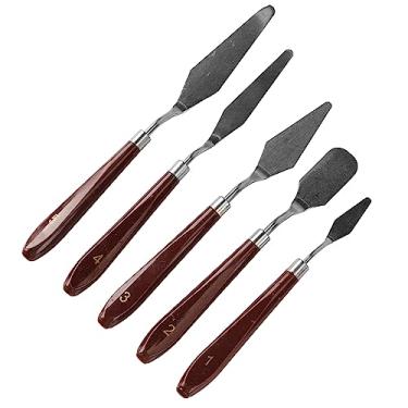 Imagem de YOUTHINK Faca de Paletes de Aço Inoxidável Lâmina de Madeira Alça de Madeira Elástica Faca de Pintura para Mistura -Craft para Artistas Profissionais e Estudantes de Arte