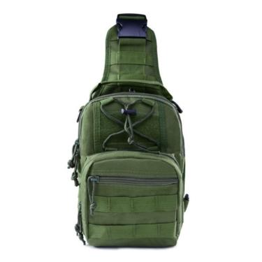 Imagem de Bolsa De Ombro Triangular Militar Camping Mochila Masculina Cor:verde