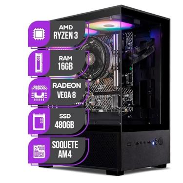 Imagem de PC Gamer Mancer, Ryzen 3 3200G, Radeon vega 8, 16GB DDR4, SSD 480GB, Fonte 400W 80 Plus