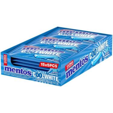Imagem de Goma de Mascar Mentos Cool White Menta sem Açúcar Display com 15 Slabs