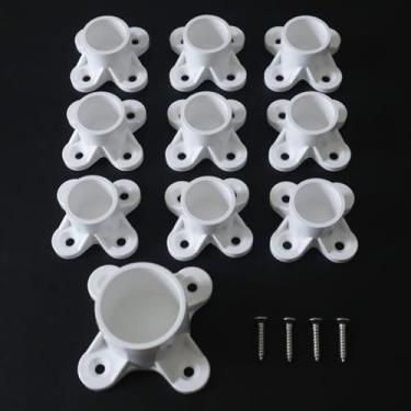 Imagem de Tampas de acessórios de flange de tubo de PVC com 4 pedais e furos de parafuso - Adequado para tubos de PVC SCH 40 (pacote com 10, 3/10.2 cm)
