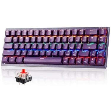Imagem de Hexgears U1 Mini teclado USB, teclado mecânico para jogos com retroiluminação MX RGB compacto, 68 teclas, Windows, laptop, PC, Mac - interruptor vermelho Kailh (linear) - roxo