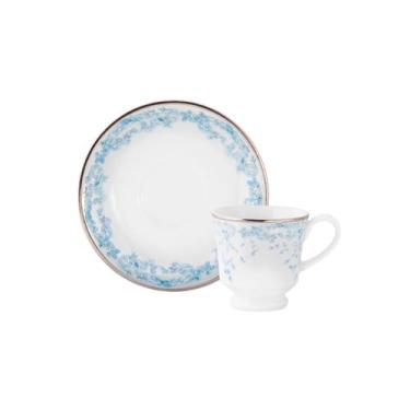 Imagem de Xicara Café com Pires 60ml Porcelana Schmidt - Dec. Sensile Blu 2424, 