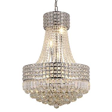 Imagem de Lustres de cristal para sala de jantar K9 Lustre de cristal moderno clássico luxo estilo imperial 9 luzes lustre teto sala de jantar sala de estar quarto interior lustre (ouro, D20 IN) (cromado)