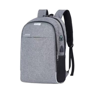 Imagem de Mochila Notebook Anti Furto E Anti-roupo Com Cadeado E Entrada Fone De Ouvido E Usb Cinza
