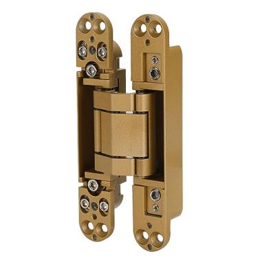 Imagem de lyrlody Dobradiças Dobráveis Ajustáveis, Dobradiças de Portas 3D de Liga de Zinco para Porta de Madeira, e Muda Com ângulo de Abertura de 180 Graus, Instalação Simples Com Parafusos e (Dourado)