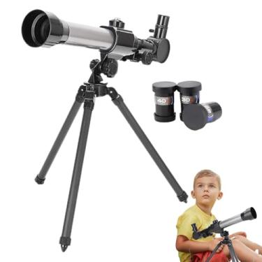 Imagem de Telescópio astronômico para crianças – telescópio infantil astronomia iniciante | Telescópio refrator óptico aniversário | Monóculo portátil de viagem para observar luas e estrelas
