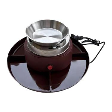 Imagem de DimyFew Kit Smores Conjunto de panela elétrica para fondue com garfos Derreter chocolate Queijo Pote elétrico para fazer Smores Conjunto para fazer, Marrom Avermelhado