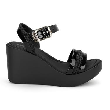 Imagem de Sandália Plataforma Azaleia Louise Anabela Fivela Dourada