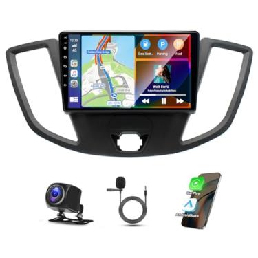 Imagem de Rádio estéreo automotivo Android 13 Double Din de 9 polegadas para Ford Transit 2013-2019 HD Touchscreen, receptor de áudio veicular com reprodução sem fio e Android Auto GPS Navi Wifi Bluetooth SWC
