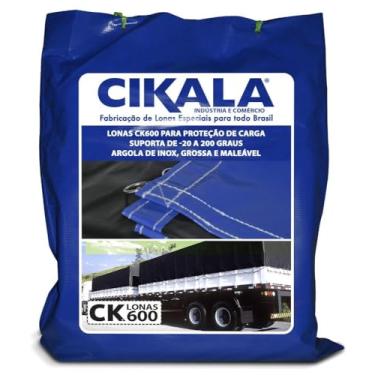 Imagem de Lona para Caminhão 2x2 M Azul CK600 Micras em PVC Emborrachado – Impermeável, Meia Argola Resistência e Segurança para Grandes Cargas