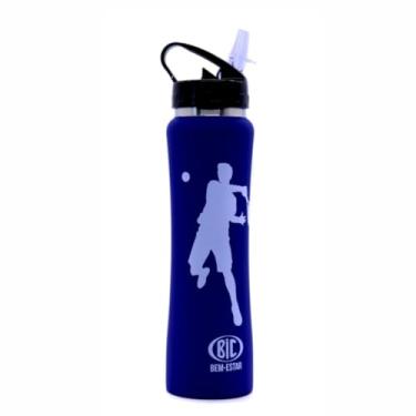 Imagem de Squeeze Inox Térmico Esportes Azul Com Canudo 500ml BIC