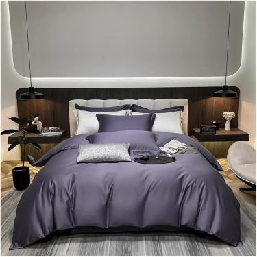 Imagem de Conjunto de cama de luxo 100% algodão egípcio 400TC Conjunto de capa de edredom Solteiro Queen King Capa de edredom com fronha 3 peças Se, cuidado fácil, B, capa 200x200 3 peças