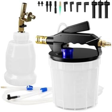 Imagem de Suriwee Kit de sangramento de freio a vácuo com extrator de fluido de freio de 2L, garrafa de recarga de 1L e adaptadores, ferramenta de sangramento pneumático para uma pessoa