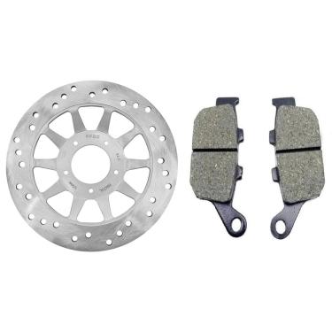 Imagem de Kit Disco + Pastilha Freio Dianteiro Moto Honda Bros 150 Spec Melhor Preço