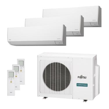 Imagem de Ar-Condicionado Multi Split Inverter 18000 BTUs Fujitsu Airstage Premium Quente e Frio (3 Evap. HW 9000) 220V