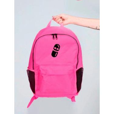 Imagem de Mochila Feminina Nylon Pilula Caveira Estampada Personalizada Resisten