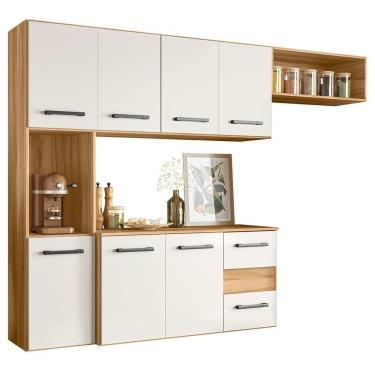 Imagem de Armário De Cozinha Compacta Suspensa Jully N03 Freijó/off White - Mpozenato