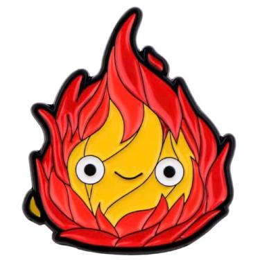 Imagem de Calcifer Calcifer's Fire Wood Sprite Anime Castle Mangá 3,3 cm Esmalte Pin Badge