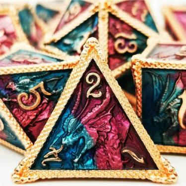 Imagem de Conjunto de dados HAOMEJA Metal Dragon DND 7 para Dungeons & Dragons