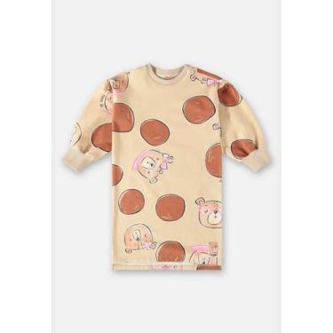 Imagem de Vestido Mullet Manga Longa Infantil Up Baby, Marrom, 1