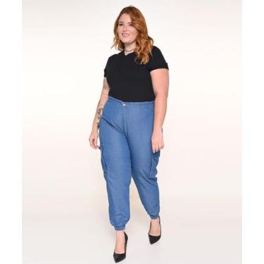 Imagem de Calça Feminina Jogger Plus Cargo L1/2 - Razon Jeans, 50