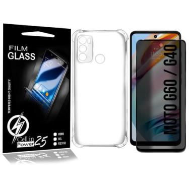 Imagem de Capinha Anti-shock + Película Privacidade P/ Moto G60 Xt2135-1 6.8 - C