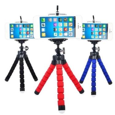 Imagem de Mini Tripé Universal Flexível Suporte Celular Câmeras Grava - B2T, Azu