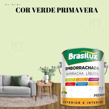 Imagem de Tinta Borracha Líquida Cor Verde Brasilux Para Parede 3,2l Acrílica La