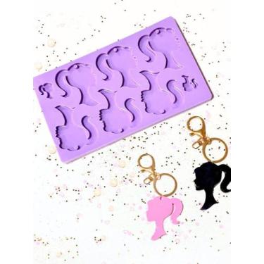 Imagem de R510 molde de silicone barbie chaveiro resina decorar - confeitaria do