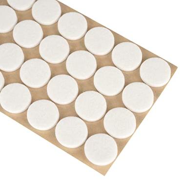 Imagem de BumpProtect Almofadas De Feltro Para Móveis 1" (25 Mm) Diâmetro, Redondas, Autoadesivas, 3M, Protegem Pisos Contra Batidas, Arranhões E Arranhões, Pacote Com 96 Unidades - Brancas