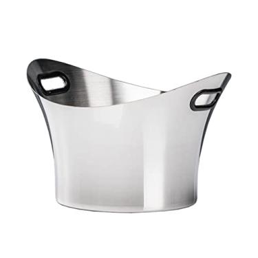 Imagem de Balde de gelo para festas balde de gelo de aço inoxidável doméstico vinho tinto champanhe balde de vinho de gelo bar recepção KTV balde de vinho de gelo especial recipiente de gelo balde de vinho (cor
