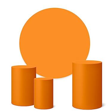 Imagem de Trio Capas Cilindro + Painel Redondo 1,50m Cores Lisas (Laranja K1CLO007)