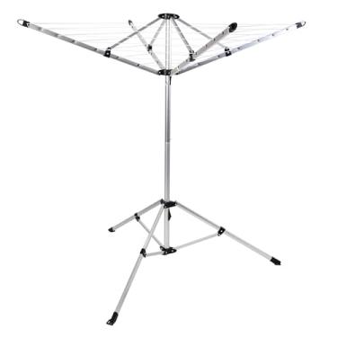 Imagem de Sukkiri Homu Varal de guarda-chuva ao ar livre, escorredor de roupas de 1,8 m, resistente, para uso externo, 4 braços, giratório, para uso externo, varal pré-amarrado com base estável para quintal e