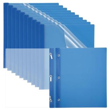 Imagem de PATIKIL Capas de relatório de plástico com garras, 30 peças, 80 folhas transparentes de apresentação frontal com 3 fixadores de pinos de metal, pasta de relatório para retomar documentos, arquivos