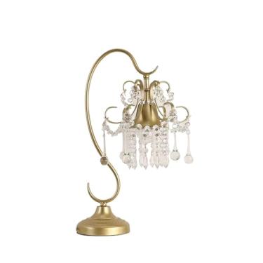 Imagem de Luminárias de cabeceira Abajur de mesa cristal com controle botão pressão, abajur cabeceira 3 vias regulável para meninas, quarto e sala estar Luminárias de mesa(LED)