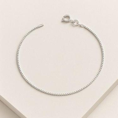 Imagem de Tornozeleira Prata 925 Legítima V15 Delicada Original - Importado