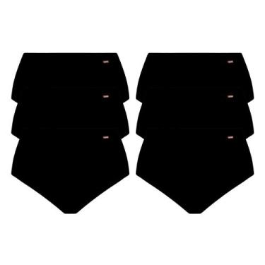 Imagem de Kit 6 Calcinhas Clássica Altas Loba Lupo 40351-001 - Algodão, Preto, G